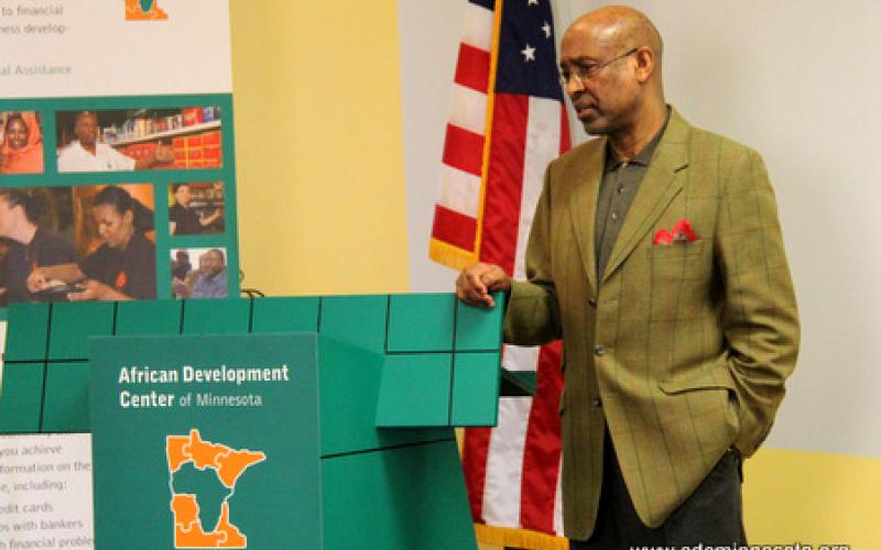 Ahmed Samatar approaches the podium